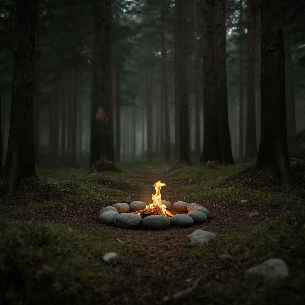 Eine Feuerstelle Im Wald